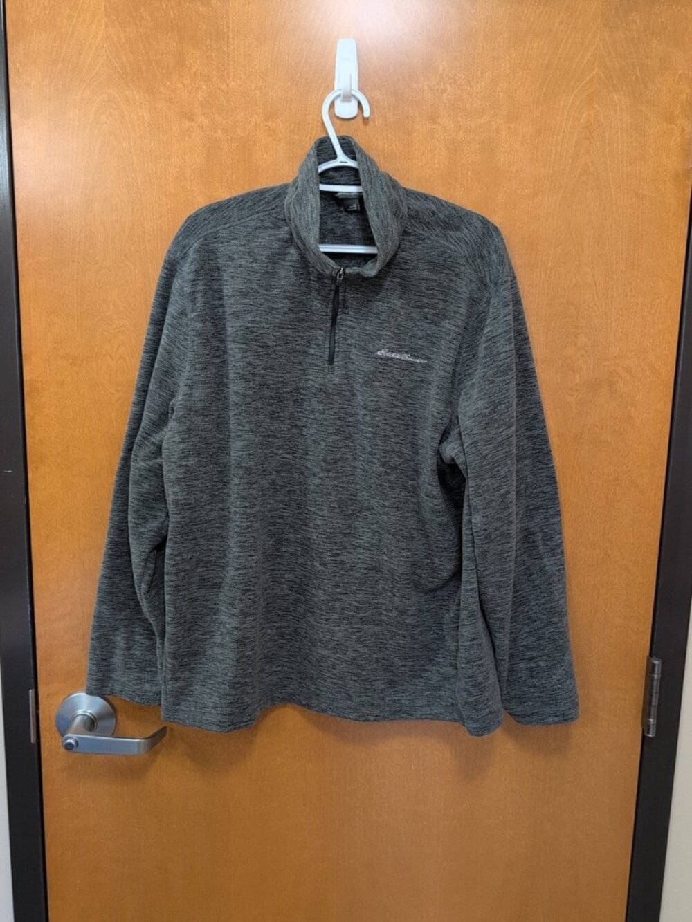 Eddie Bauer Jacket Mens XL Gray Long Sleeve Quarter Zip Soft Pullover Shell